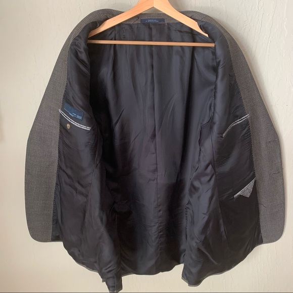 JOSEPH ABBOUD 2 Button Blazer Sport Coat Silk Wool Textured Grey Tan Brown 44R - Picture 13 of 16